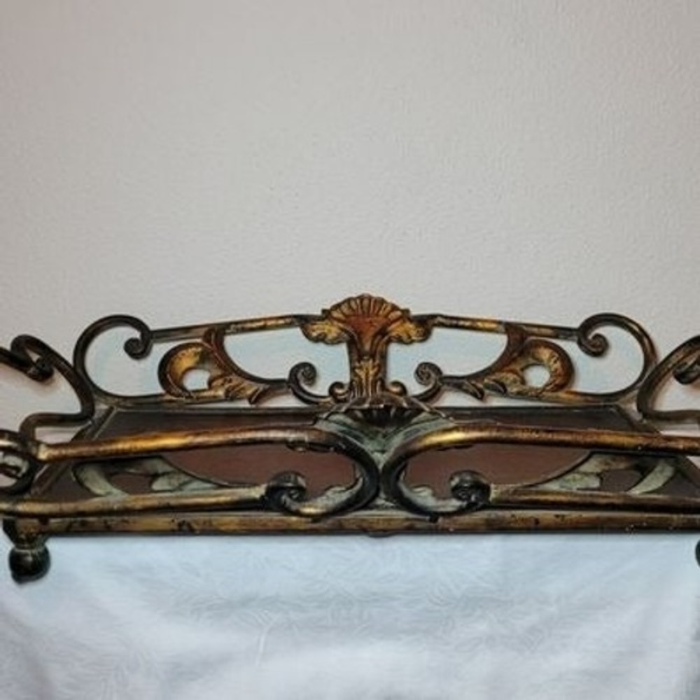 Gorgeous Metal Tray with Faux Leather Base